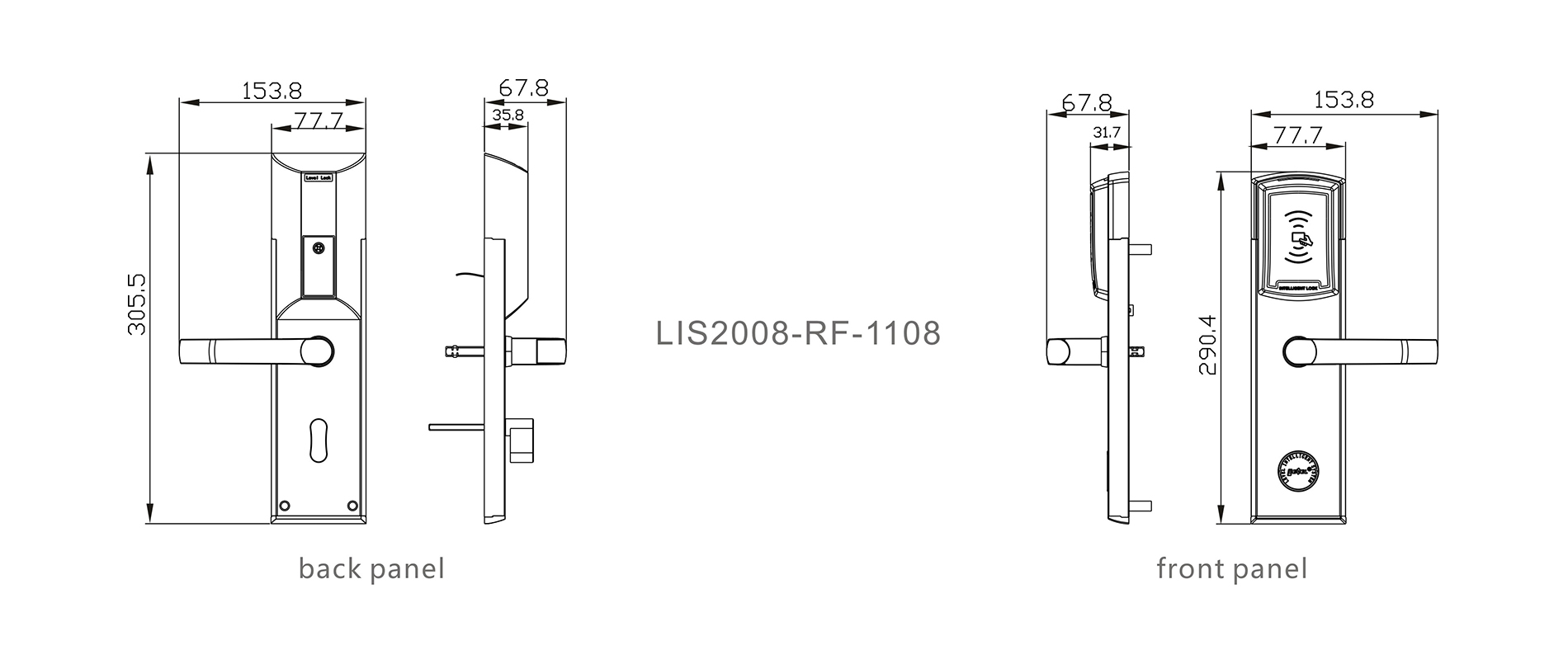 Level stainless dorma door lock directly price for lodging house-4