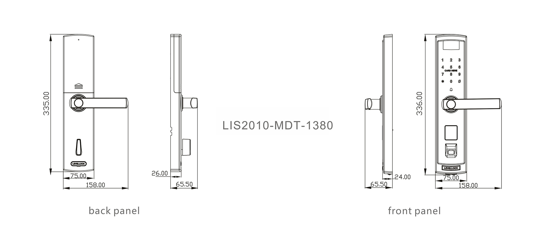 Level bridgecut electronic deadbolt keyless entry door lock supplier for home-4
