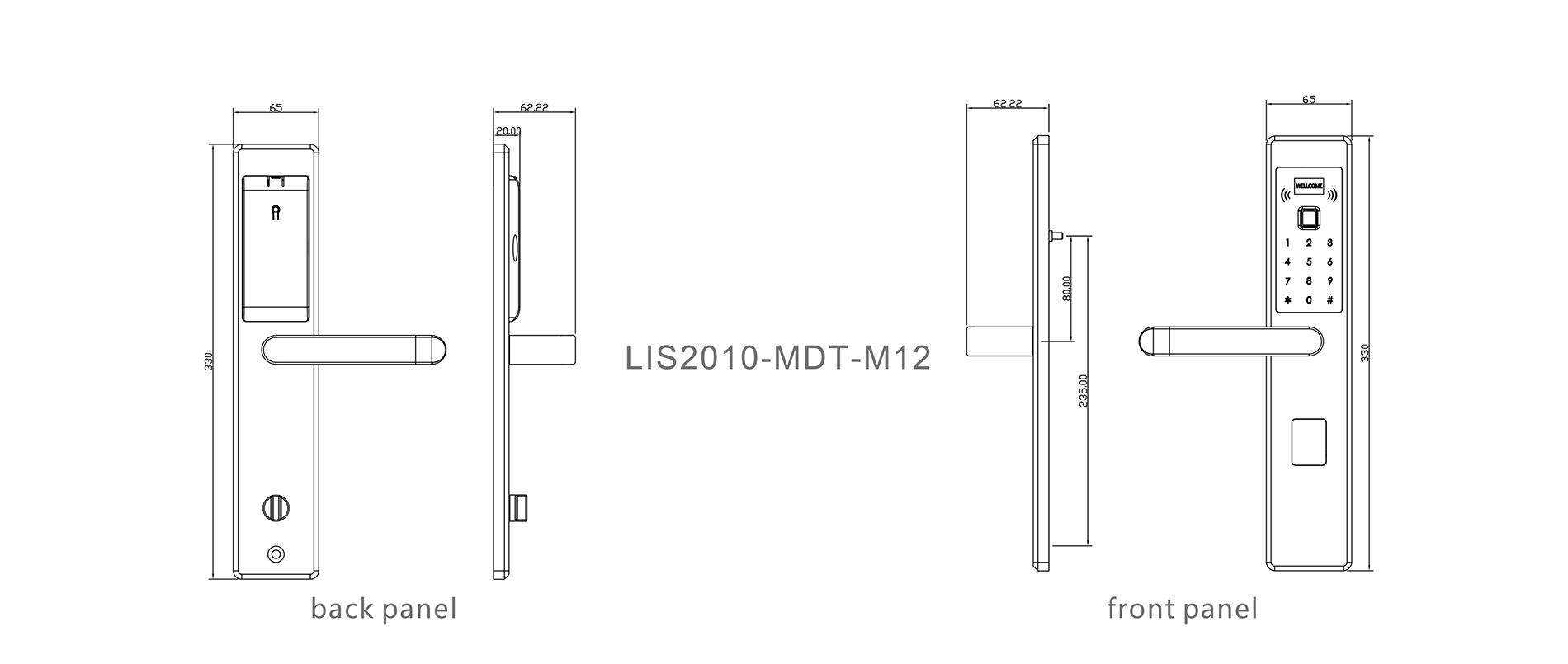Level mdt1380 touch keypad lock factory price for home-4