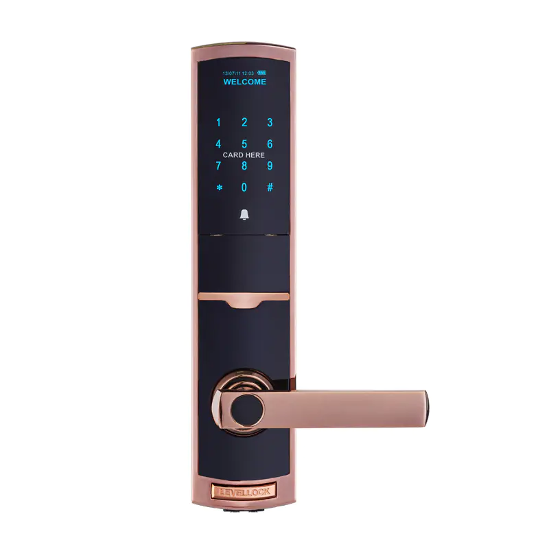 Level black smart card lock factory price for residential